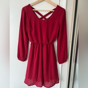 LUSH red long sleeve dress